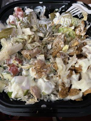 Chicken "shawarma" rice & lettuce bowl