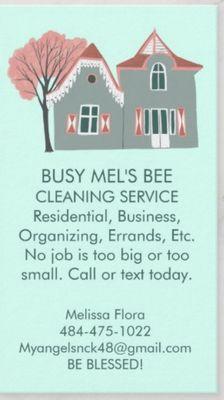 Busy Mel's Bee Cleaning Service