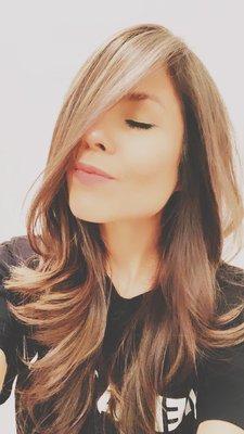 Layered hair and highlights by Carianis Yambot