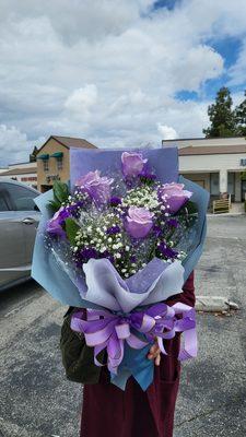 glittered roses (1/2 dozen)