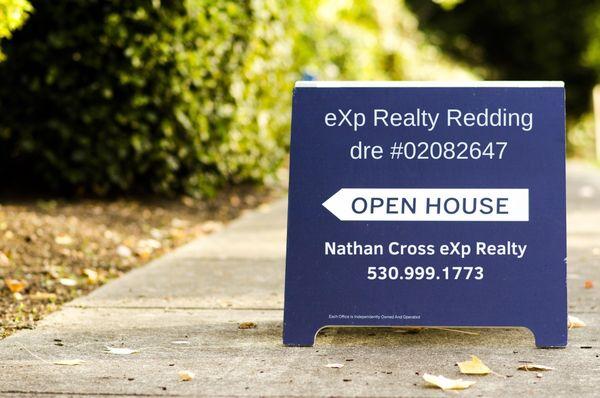 Open House Sign for Nathan Cross