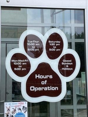 5-23-2022 Hours of operation