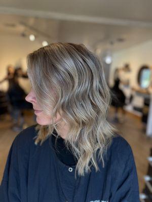 Healthy hair, luminous blonde -- Safa's signature dimensional finish at J Dall Hair Salon, Houston.