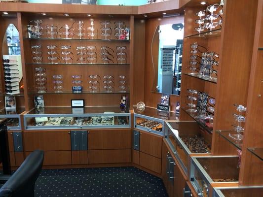 We carry brand name frames and sunglasses