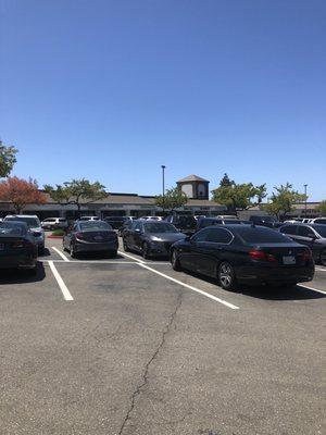 Right side of center building.