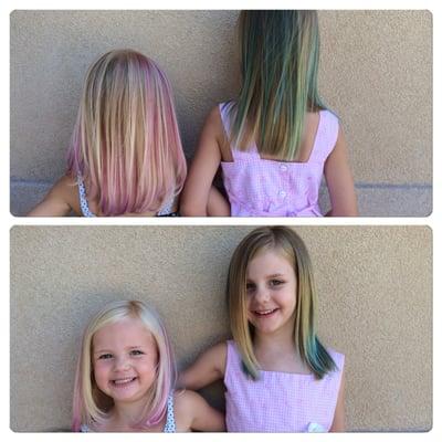 Love the fun temporary colors for my girls! And of course their new cuts too!