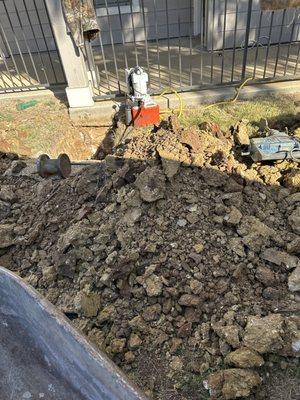 Foundation repair and concrete and tunnel for plumbing