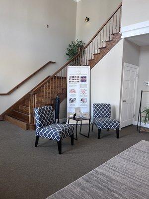 Suite is up these stairs