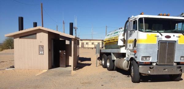 Pumping vault toilets for BLM.
