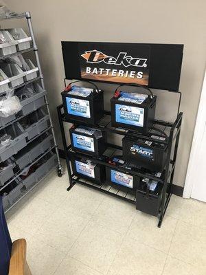 We carry and install batteries and onboard chargers.