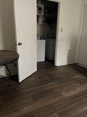 This is the kitchen floor they completed