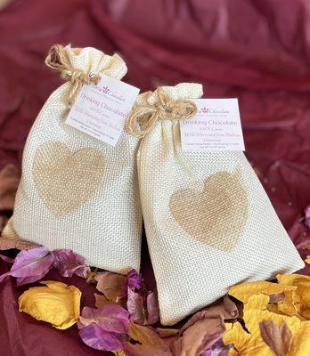 Gift sized Ceremonial Drinking made from Cocoa beans from belize, made by Ratza Chocolate of tarpon spring, Fl.