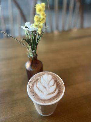 Mushroom cocoa latte with maple walnut milk