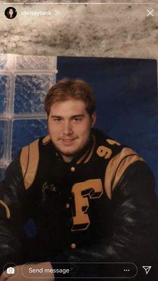 I was last here probably with this guy, probably wearing this Varsity jacket from Fraser High