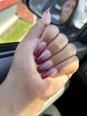 My nail beds are no where near this wide the acrylic is on my skin