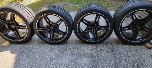 Tires off ready to be ceramic coated