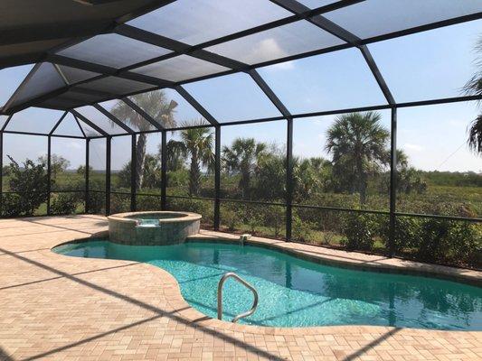 Pool cage with new 20x20 small insect screen.