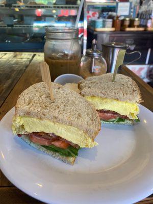 BLTE breakfast sandwich.