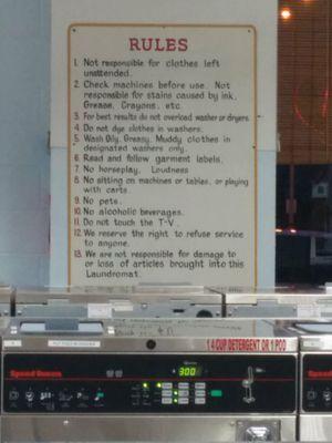 Laundromat rules