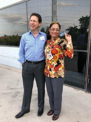 The weather held out for a nice evening at the Arden Mixer. Curl and Julie both won raffle prizes!