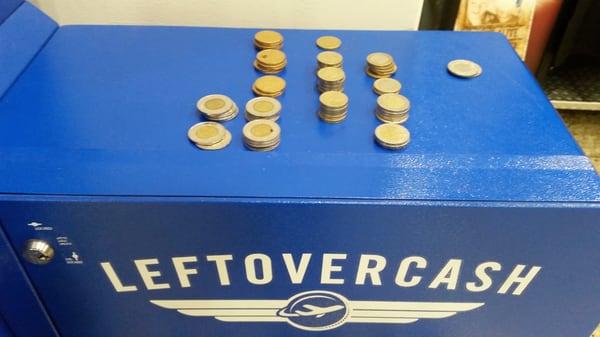 The machine only accepts dollar equivalent coins.