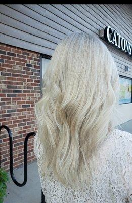 Heavy ice blonde foil highlight
