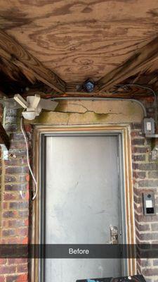 Crumbling Stone lentil in Boston. Replaced with brick