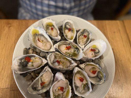 Dozen of California oysters.... So buttery
