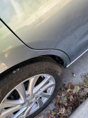 After: highly improved; color match on point; deepest scratch barely visible in person