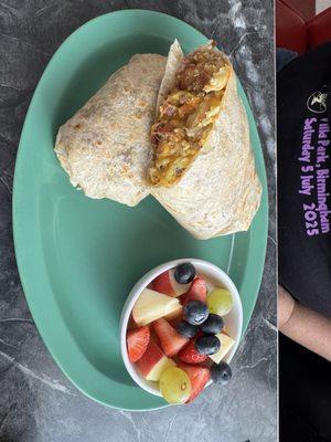 Breakfast burrito Very good size and was very good.