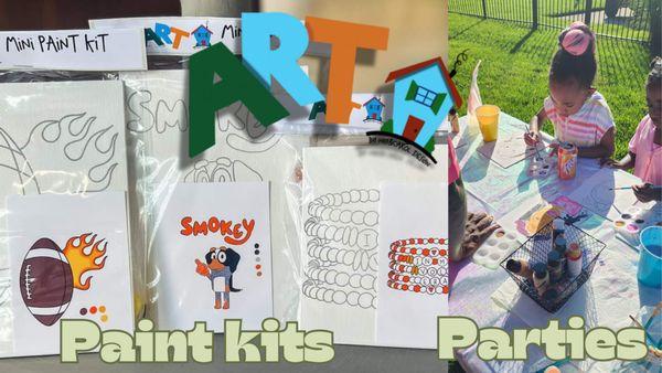 We offer paint kits and Mobile Art parties