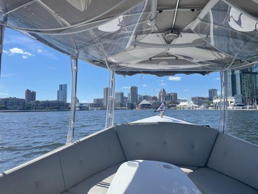 Inside the boar catching the views!!