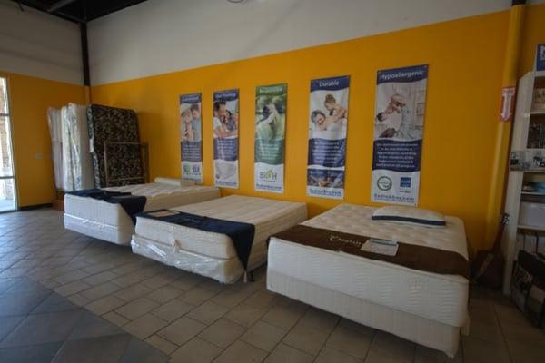 A few of the many Bed in a Box mattress we have on display including the purity latex matress