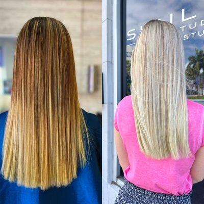 This is me before and after with keratin and color