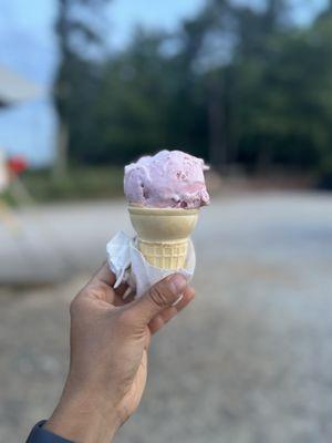 Strawberry ice cream cone