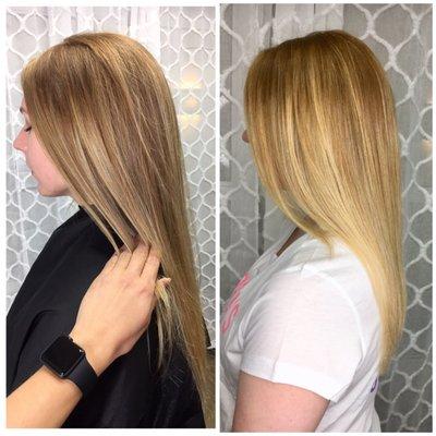 Left pic was the 1st time doing balayage and Right pic is the 2nd!