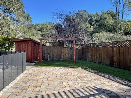 New pavers and fake grass