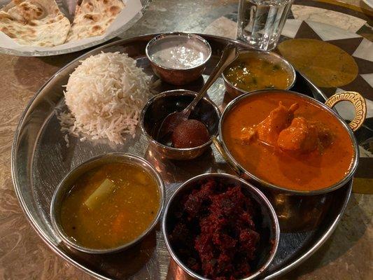 Butter chicken dinner