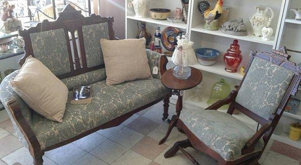 Eastlake Style Settee and Rocker from ca 1880