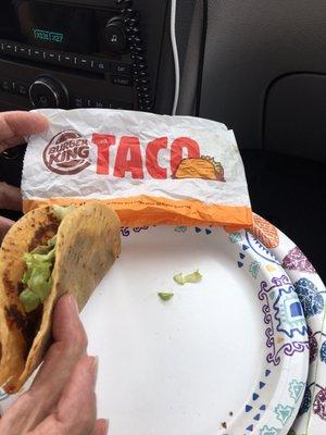 Burger Kings Crispy Taco; tried this 4X always same. Can't taste any meat filling.