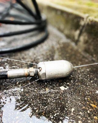 Jetter nozzle to give Enema to the landscape drain.