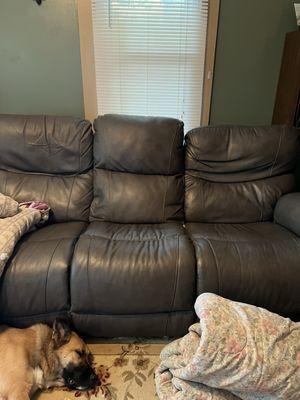 I pulled the comforter bad for a better view. One year old in July