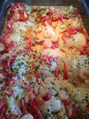 Filet of fish filled with vegetables in a montecarlo sauce!