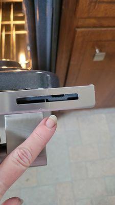 He lied and blamed it on a screw scratching it. There's no way a screw was anywhere close enough to scratch the door here.