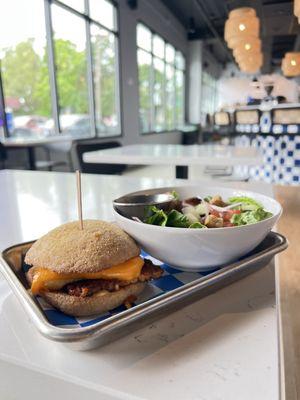 Breakfast Sando with side salad