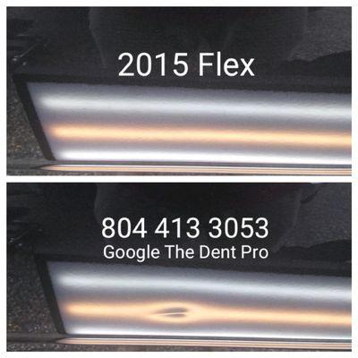 Dents low on a door can be repaired.