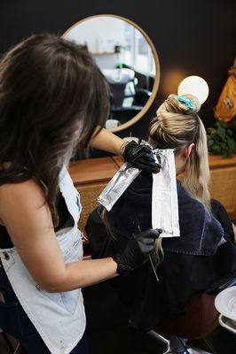 Ash doing a highlight application.