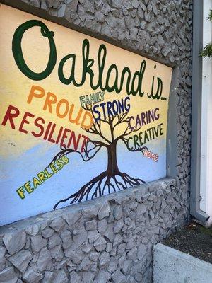 Oak tree sprouting Oakland values..