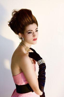 Retro gravity defying updo