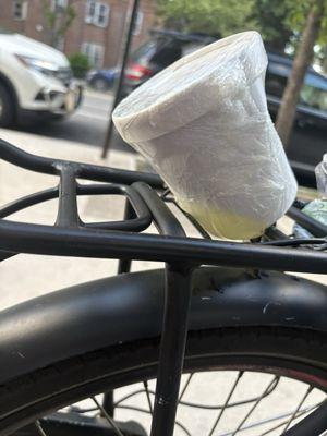 Poorly packed soup for delivery